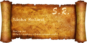 Sáska Roland névjegykártya